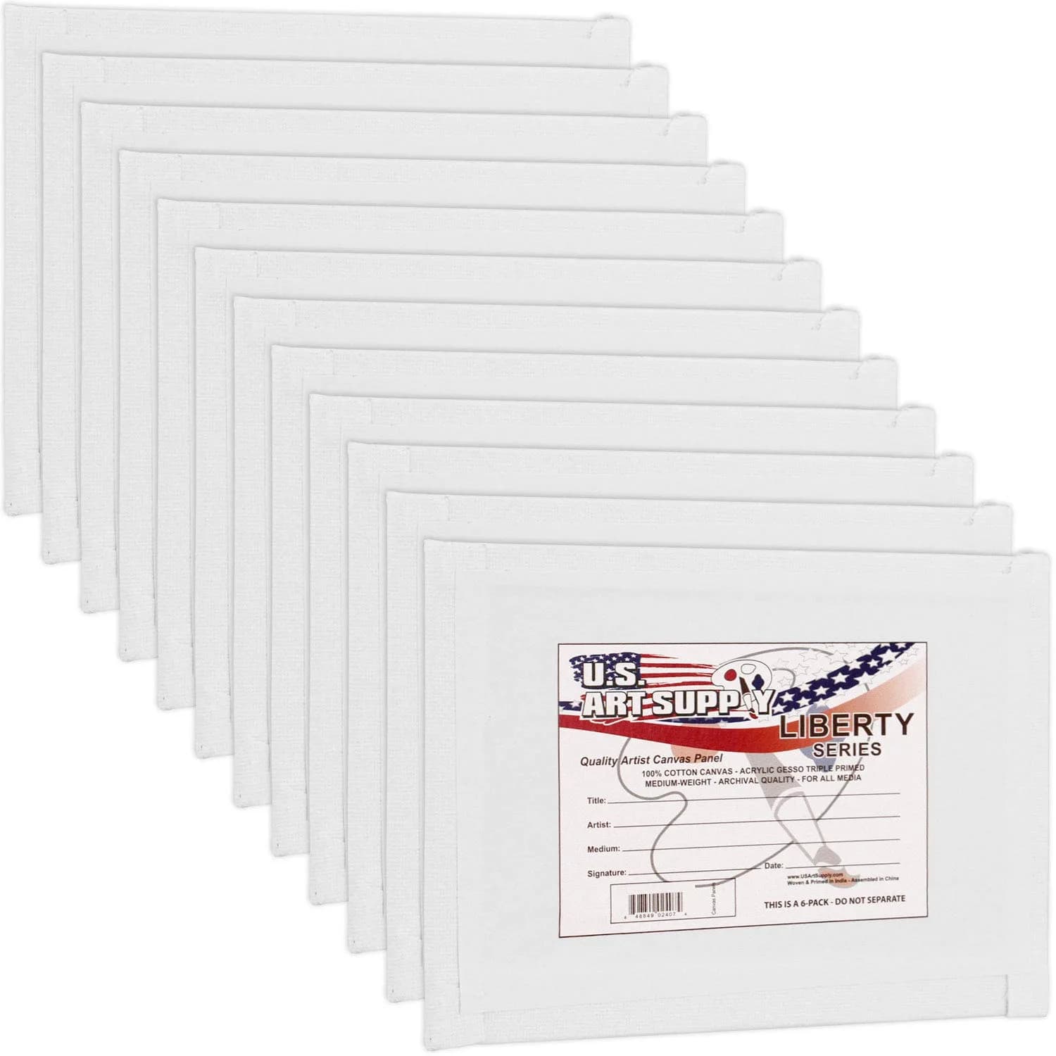 U.S. Art Supply 5 x 7 Inch Art Canvas Board Panels 12 Pack - 8 Ounce Heavyweight Cotton