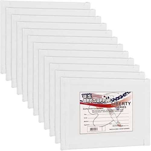 U.S. Art Supply 5 x 7 Inch Art Canvas Board Panels 12 Pack - 8 Ounce Heavyweight Cotton thumbnail 1