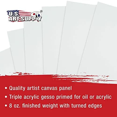 U.S. Art Supply 5 x 7 Inch Art Canvas Board Panels 12 Pack - 8 Ounce Heavyweight Cotton thumbnail 4