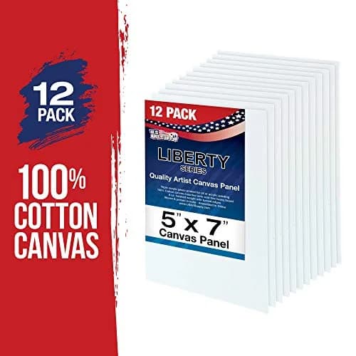 U.S. Art Supply 5 x 7 Inch Art Canvas Board Panels 12 Pack - 8 Ounce Heavyweight Cotton thumbnail 2