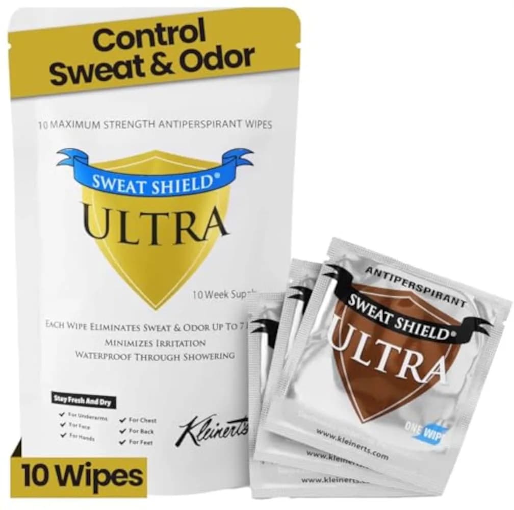 Kleinert's Antiperspirant Wipes for Men & Women, 10 Count | Sweat & Odor Control — Wipe