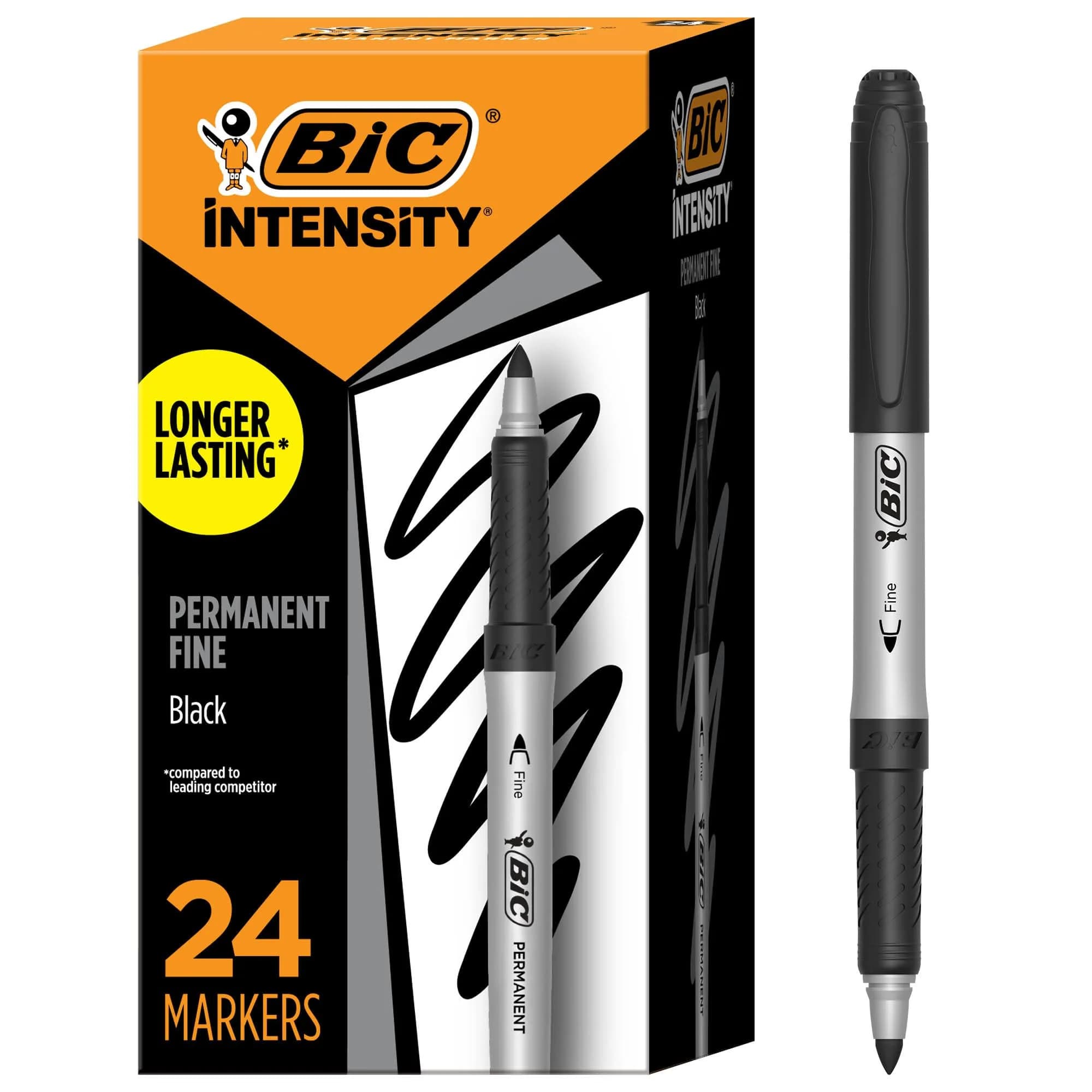 BIC Intensity Permanent Markers, Fine Point, 24-Count | Long-Lasting, Precise Lines, Non-Toxic - main product image