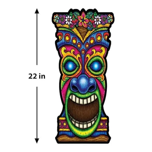 Beistle 24-Pack Tiki Cutouts, 22-Inch | Colorful Party Decor for Luau & Festive Events thumbnail 2
