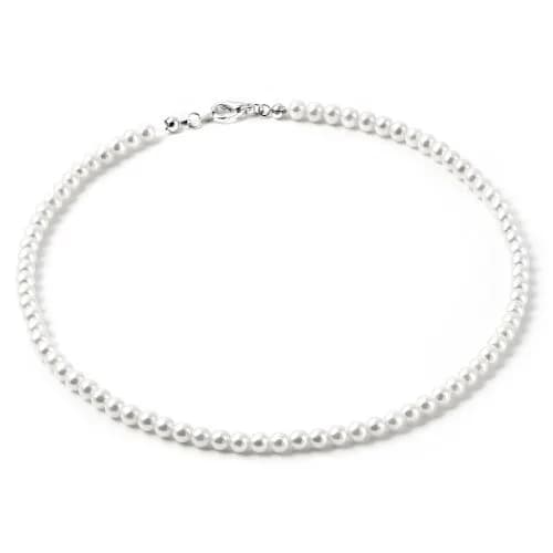 Topwholesalejewel White Pearl Necklace 14" | Hypoallergenic Wedding Accessory thumbnail 1