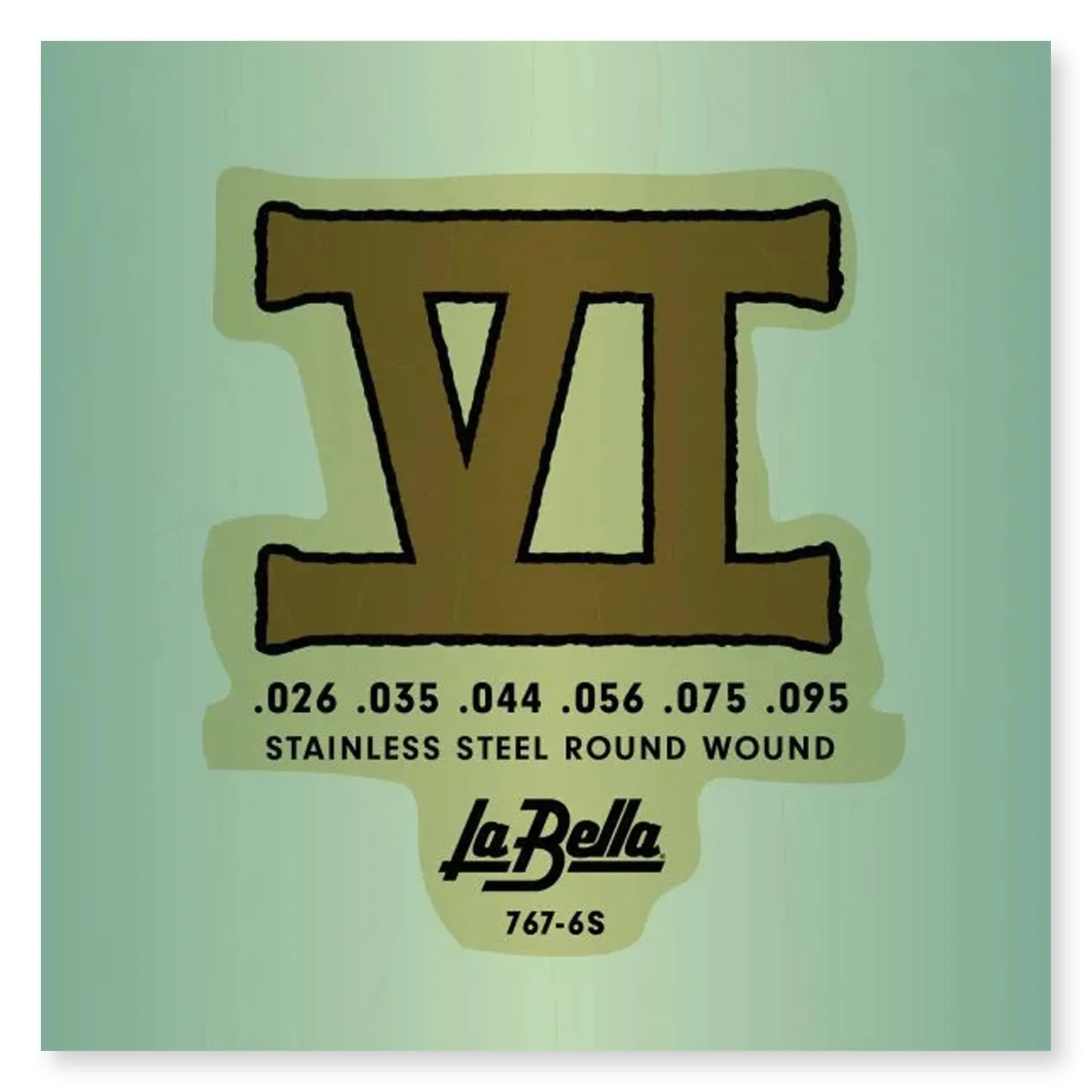 La Bella 767-6S Bass VI Strings - Stainless Roundwound | Bright, Stainless Steel, 26-95 — Stainless Steel Round Wound - 26-95