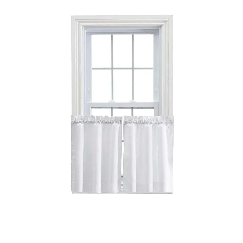 Ellis Curtain Stacey Sheer 56x45 Tailored Tier Pair Curtains, White | Light-Filtering Privacy for Indian Homes