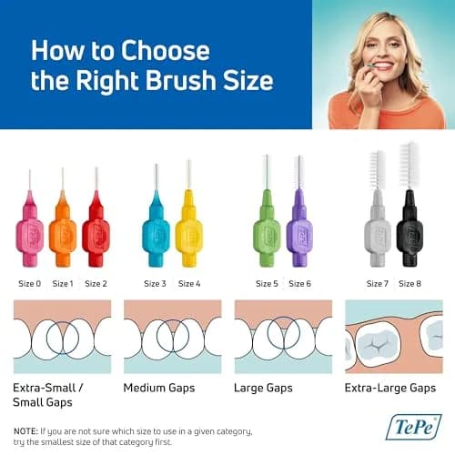 TePe Interdental Brush Original Green 0.8mm (6 Count) | Soft Dental Brush for Large Gaps - view 4