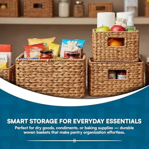 Honey-Can-Do Woven Water Hyacinth Wicker Storage Baskets, Nesting Set of 3 | Elegant & Durable Home Organizer thumbnail 7