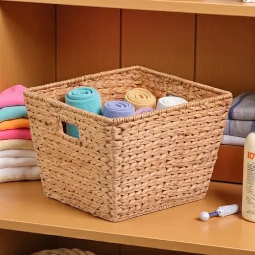 Honey-Can-Do Woven Water Hyacinth Wicker Storage Baskets, Nesting Set of 3 | Elegant & Durable Home Organizer thumbnail 2