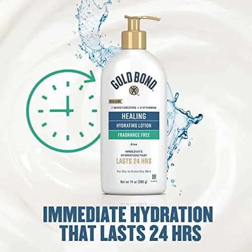 Gold Bond Fragrance Free Healing Hydrating Lotion 14 oz. | 24-Hour Moisture with Aloe, Vitamins & Antioxidants thumbnail 5