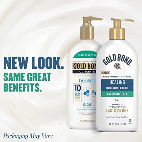 Gold Bond Fragrance Free Healing Hydrating Lotion 14 oz. | 24-Hour Moisture with Aloe, Vitamins & Antioxidants thumbnail 2