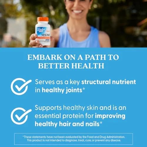 Doctor's Best MSM Supplement Capsules 3000 mg 360 Count | Supports Hair, Skin, Nails, Joint Health & Mobility thumbnail 4