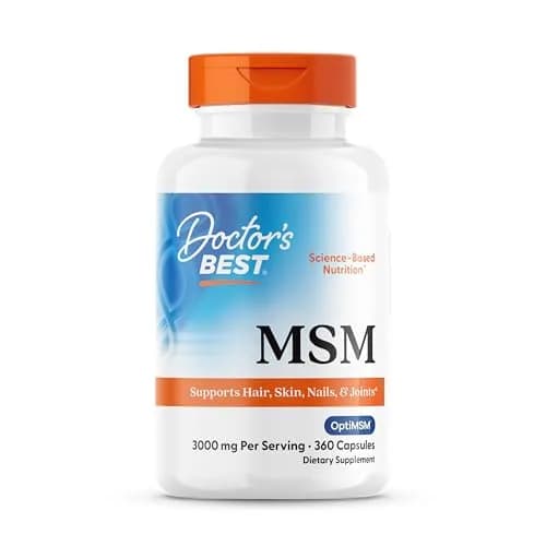 Doctor's Best MSM Supplement Capsules 3000 mg 360 Count | Supports Hair, Skin, Nails, Joint Health & Mobility thumbnail 1