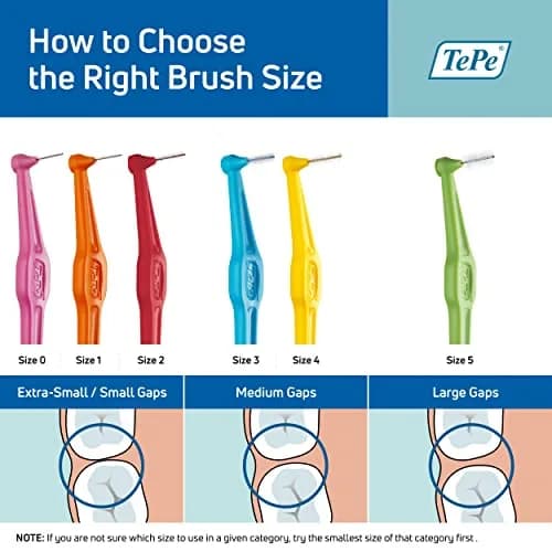 TePe Interdental Brush Angle Orange Size 1 (0.45 mm) | Angled Head for Tight Gaps - view 4