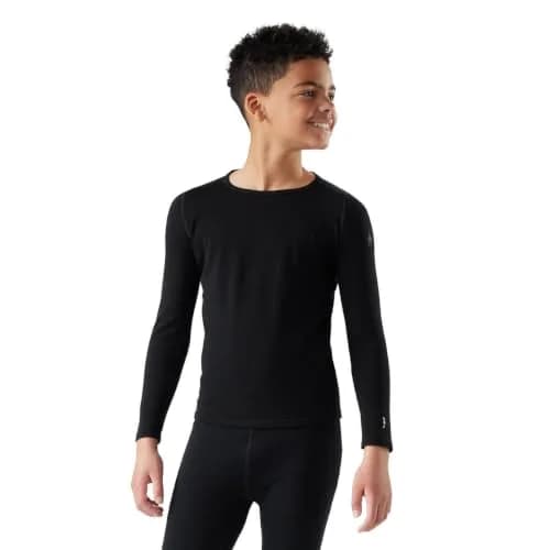 Smartwool Merino 250 Baselayer Crew Top - Kids' Black, S | Cold Weather Base Layer with Merino Wool (70-120 chars) thumbnail 3