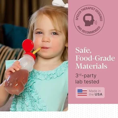 ARK Therapeutic Bear Bottle Kit 8oz | Food-Grade Honey Bear Straw Cup for Oral Motor Skills thumbnail 5