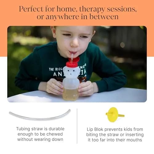 ARK Therapeutic Bear Bottle Kit 8oz | Food-Grade Honey Bear Straw Cup for Oral Motor Skills thumbnail 6