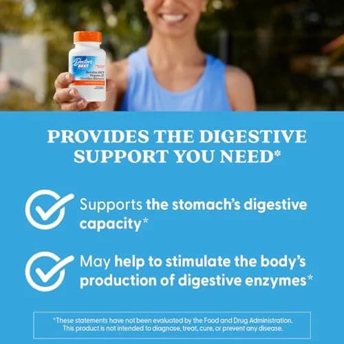 Doctor's Best Betaine HCl Pepsin & Gentian Bitters Supplement, 360 Capsules | Digestive Enzymes Support thumbnail 3