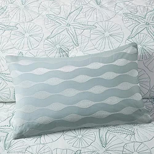 Harbor House Maya Bay Cotton Blue Oblong Pillow 12" x 20" | Ocean-Inspired Decorative Cushion thumbnail 3