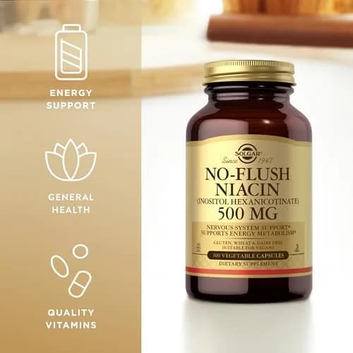Solgar No-Flush Niacin 500mg | Supports Energy & Nervous System | Vegan, Gluten-Free thumbnail 4