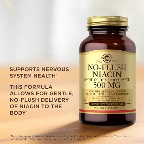 Solgar No-Flush Niacin 500mg | Supports Energy & Nervous System | Vegan, Gluten-Free thumbnail 5