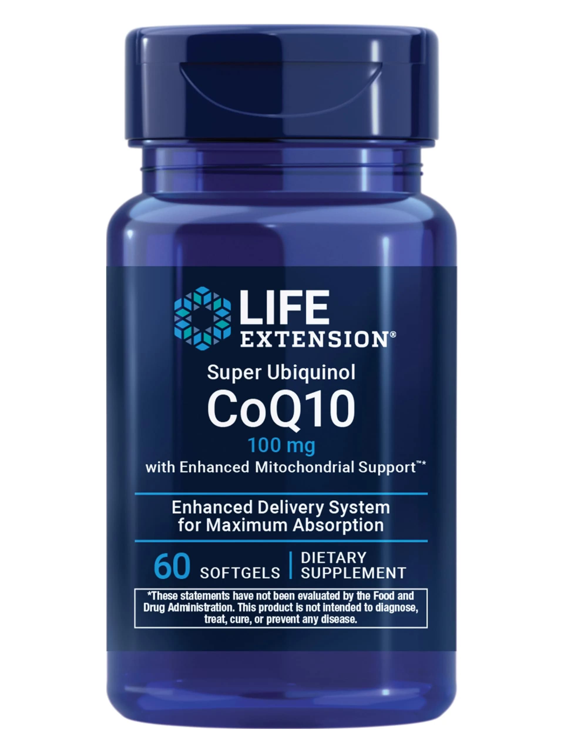 Life Extension Super Ubiquinol CoQ10 with Shilajit 100 mg (60 Softgels) | Potent Heart Health & Cellular Energy Support — 100 mg