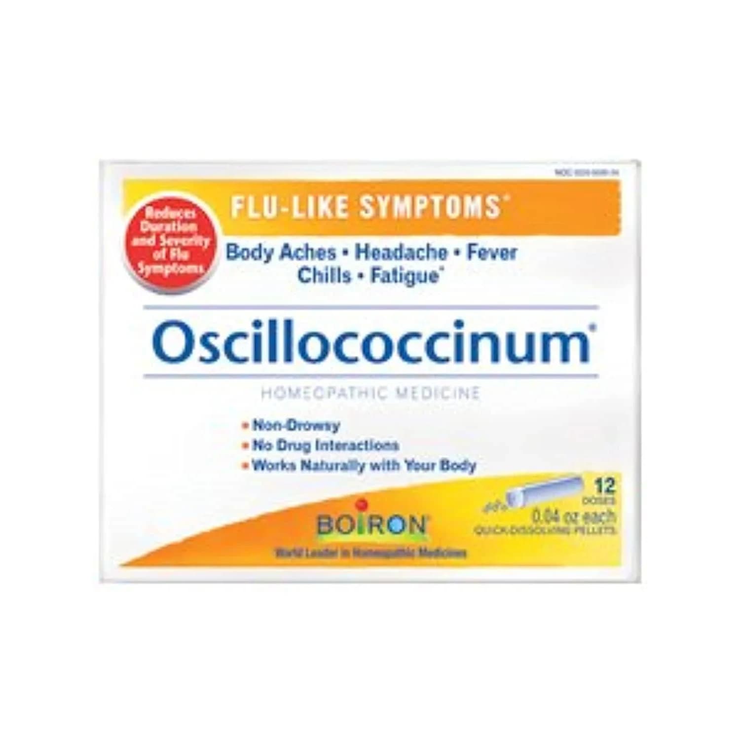 Boiron Oscilloccinum Homeopathic Flu Medicine 12 Doses (0.04 oz each) | Non-Drowsy, Non-Habit Forming — Capsule