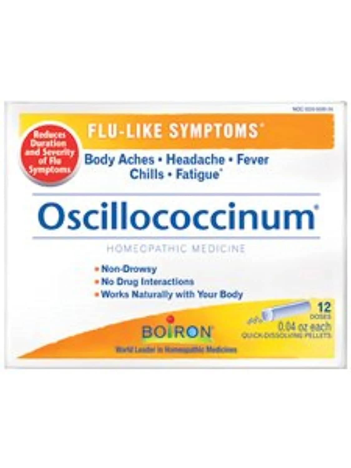 Boiron Oscilloccinum Homeopathic Flu Medicine 12 Doses (0.04 oz each) | Non-Drowsy, Non-Habit Forming - main product image