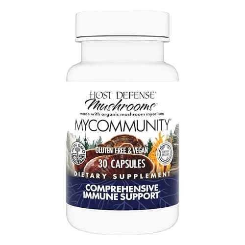 Host Defense MyCommunity Capsules, 30 Capsules | Immune Support with Organic Mushrooms thumbnail 1