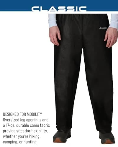 FROGG TOGGS Men's Classic Pro Action Waterproof Breathable Rain Pant, Black, Small | Outdoor Waterproof Rain Pants thumbnail 8