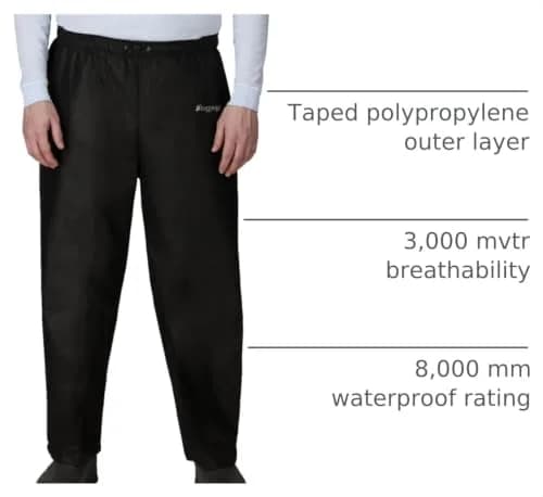 FROGG TOGGS Men's Classic Pro Action Waterproof Breathable Rain Pant, Black, Medium | Lightweight, Breathable & Waterproof for Outdoor Activities thumbnail 4
