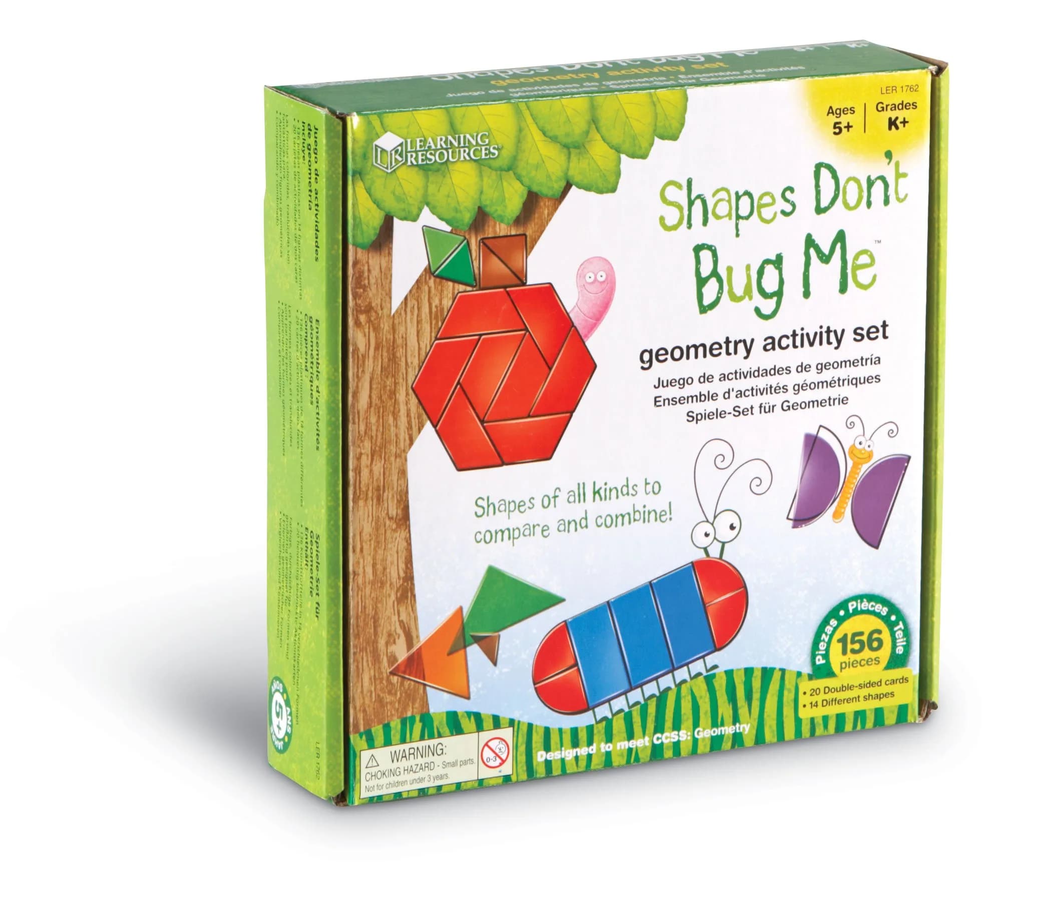 Learning Resources Shapes Don't Bug Me Geometry Activity Set | 136 Pieces, 14 Shapes, 7 Colors - view 5