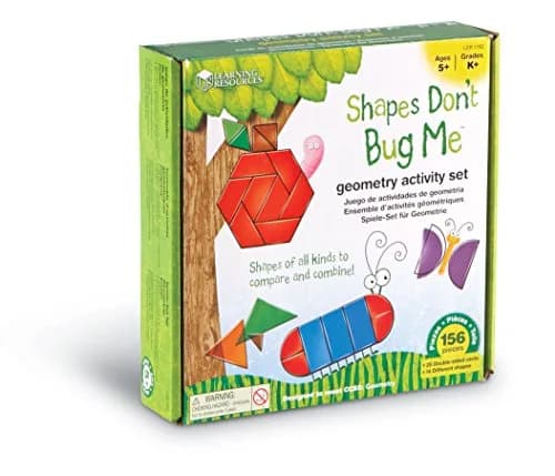 Learning Resources Shapes Don't Bug Me Geometry Activity Set | 136 Pieces, 14 Shapes, 7 Colors thumbnail 5
