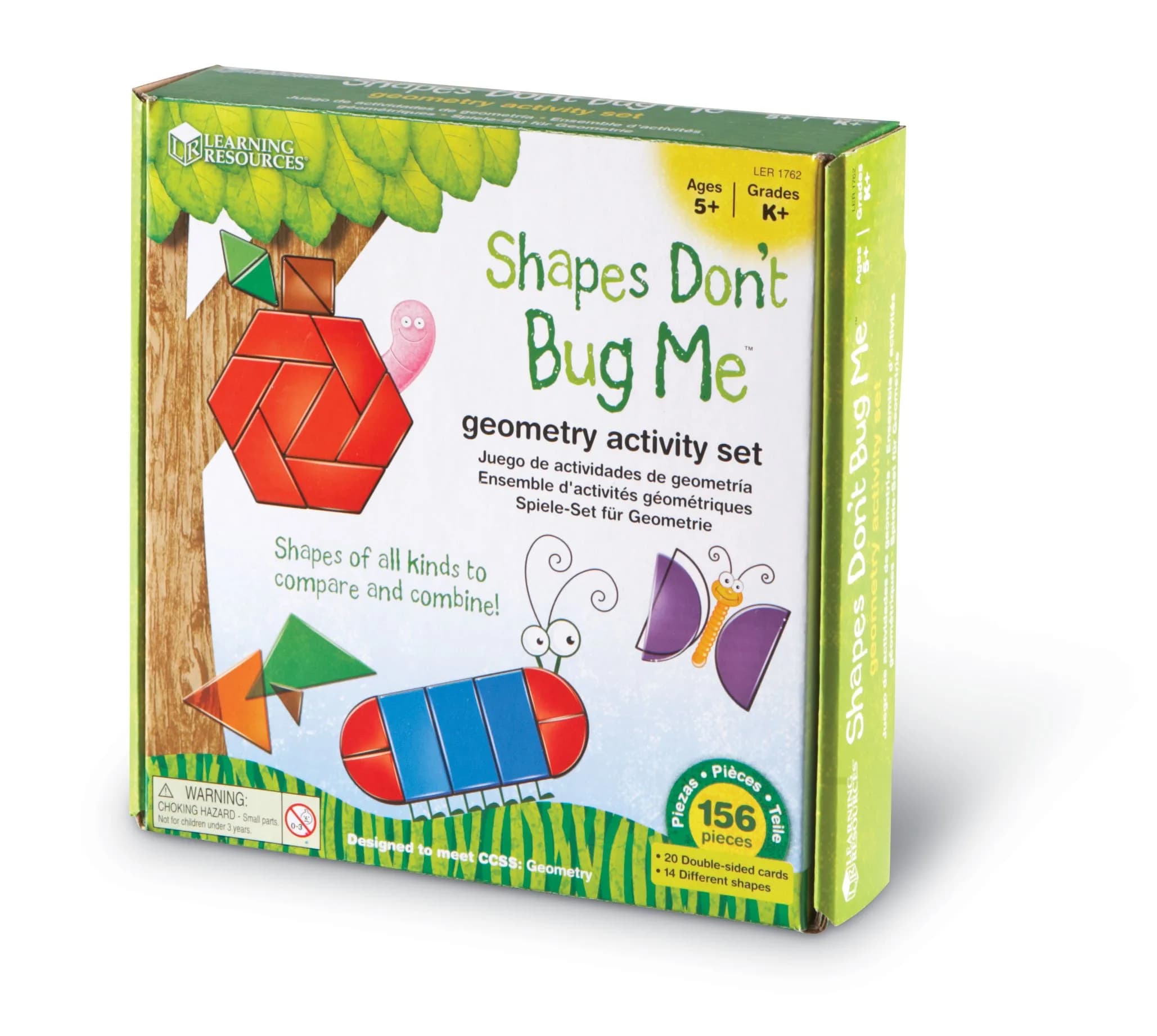 Learning Resources Shapes Don't Bug Me Geometry Activity Set | 136 Pieces, 14 Shapes, 7 Colors - view 6