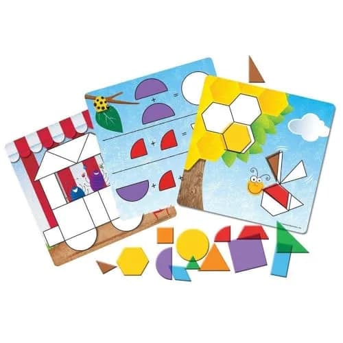 Learning Resources Shapes Don't Bug Me Geometry Activity Set | 136 Pieces, 14 Shapes, 7 Colors thumbnail 2