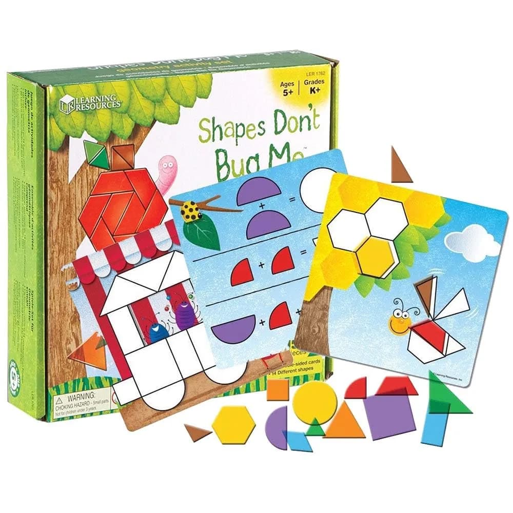 Learning Resources Shapes Don't Bug Me Geometry Activity Set | 136 Pieces, 14 Shapes, 7 Colors - view 4