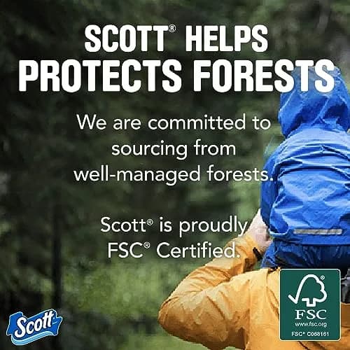 Scott 1000 Toilet Paper, 20 Regular Rolls, 1-Ply, 20,000 Sheets | Septic-Safe & Biodegradable thumbnail 7