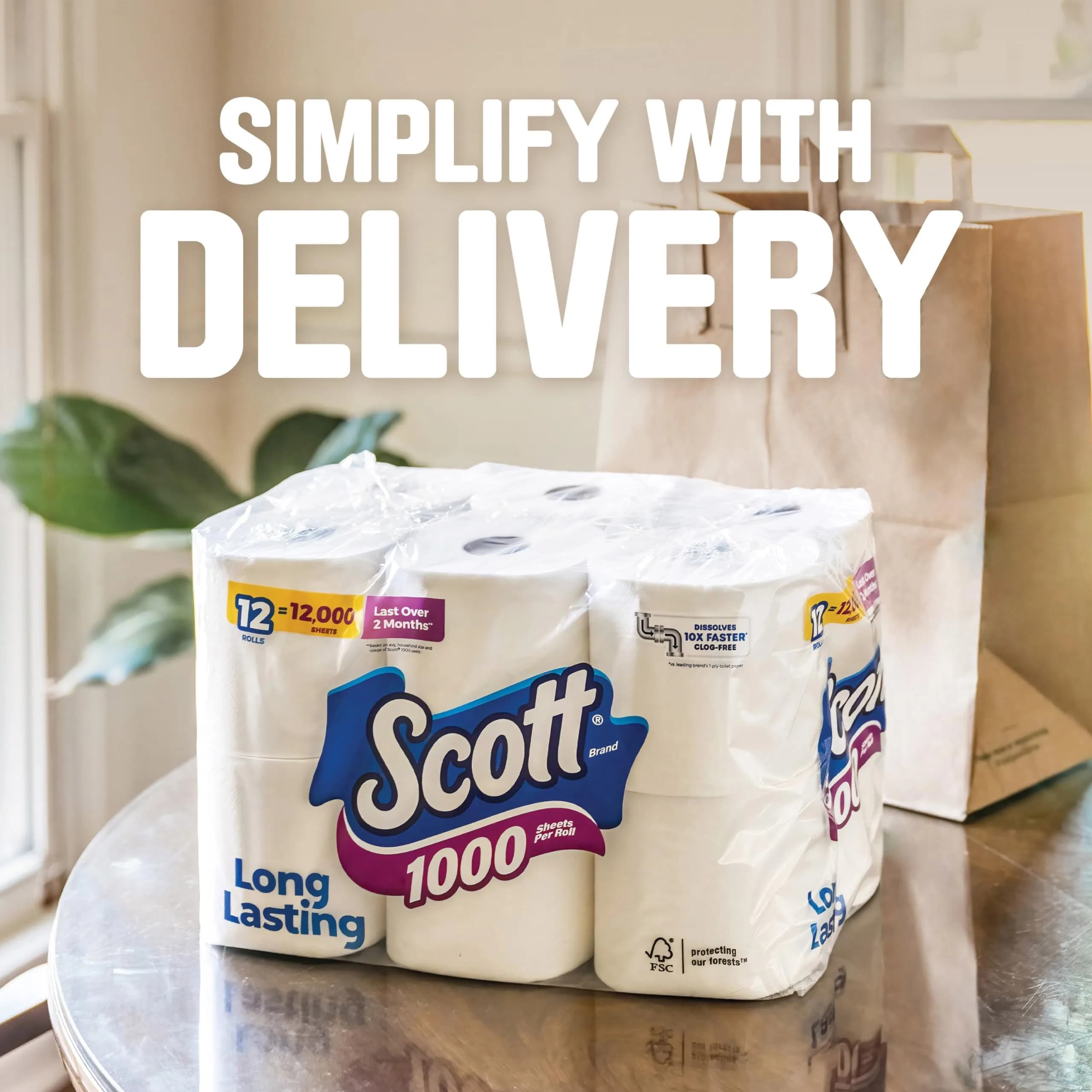Scott 1000 Toilet Paper Rolls | Septic-Safe, 1-Ply Tissue for Indian Homes - view 8