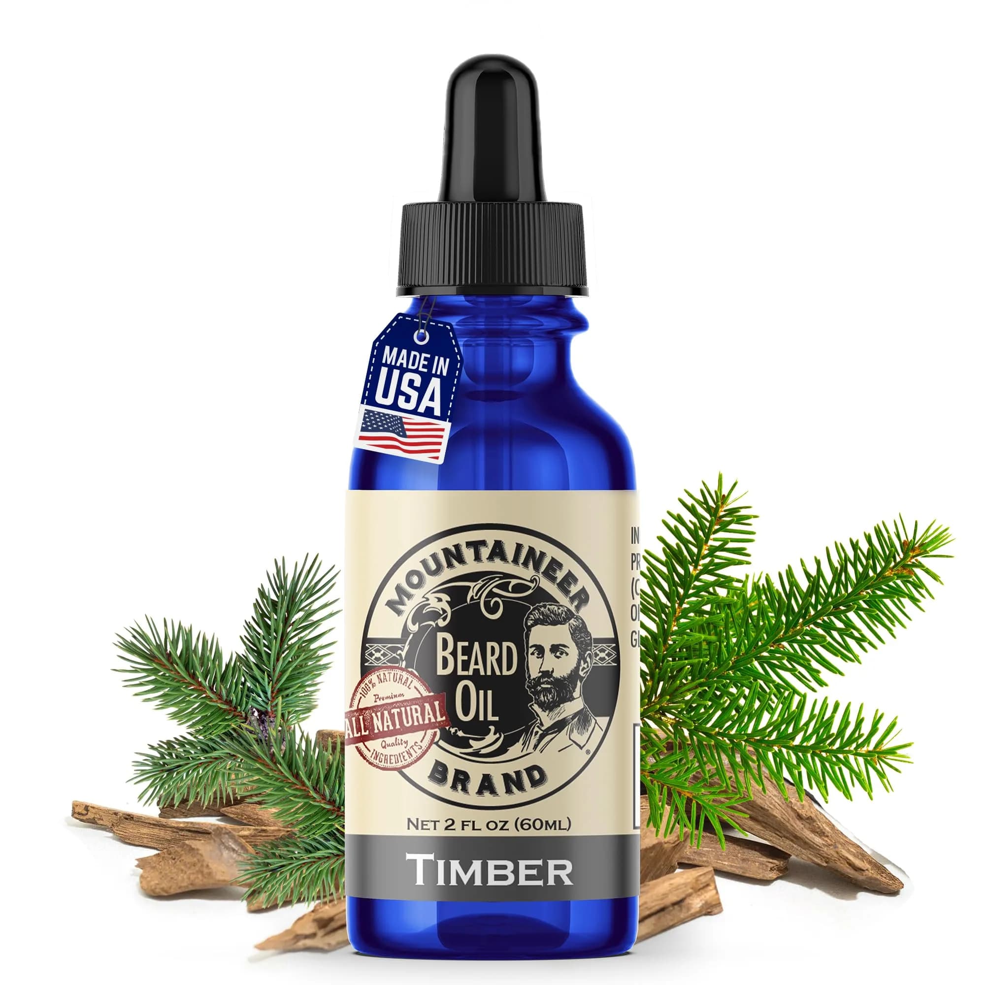 Mountaineer Brand Natural Beard Oil with Timber Scent 60ml (2 Fl Oz) | Hydrates, Moisturises, Softens & Conditions for Beard Growth - main product image