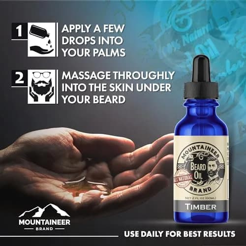 Mountaineer Brand Natural Beard Oil with Timber Scent 60ml (2 Fl Oz) | Hydrates, Moisturises, Softens & Conditions for Beard Growth thumbnail 4