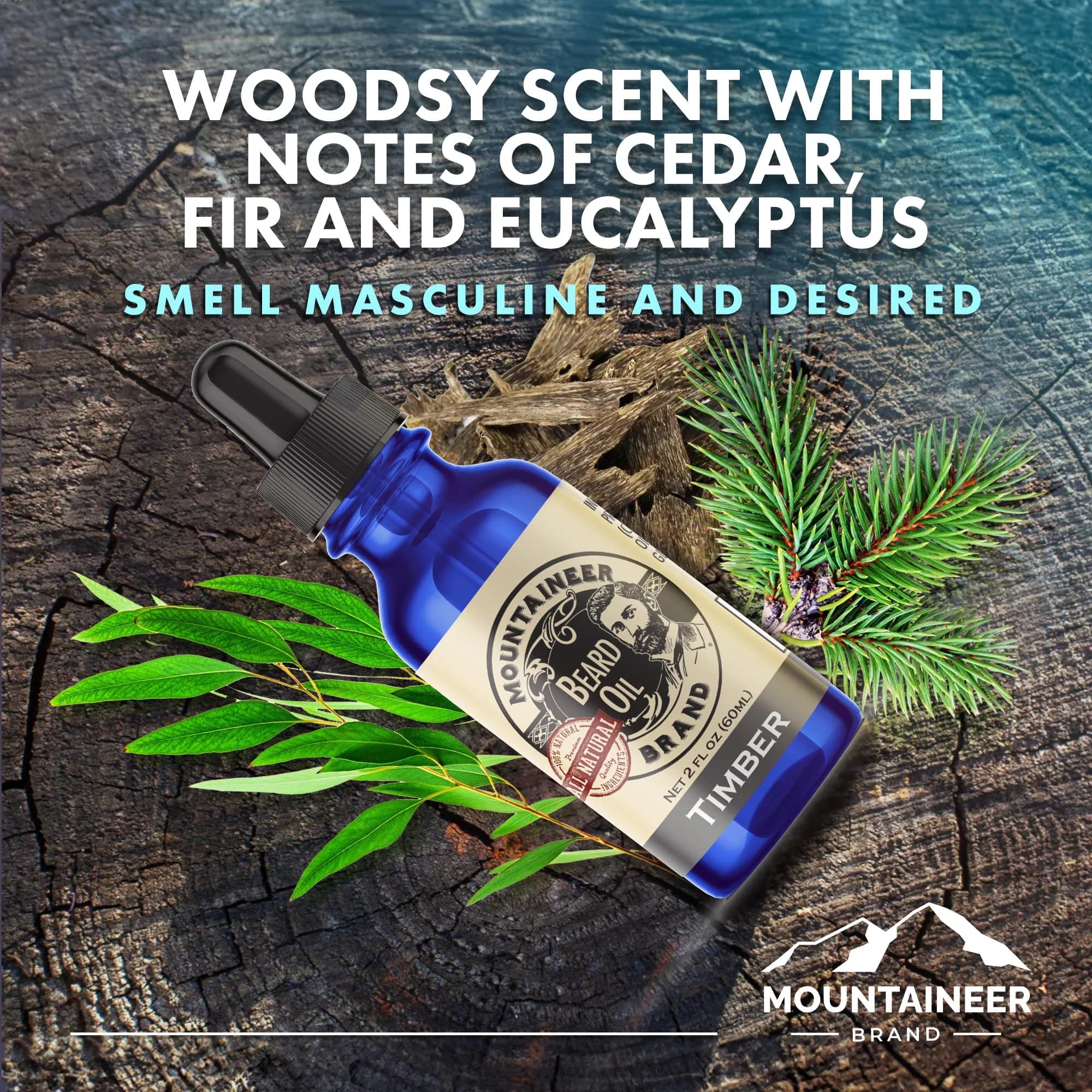 Mountaineer Brand Natural Beard Oil with Timber Scent 60ml (2 Fl Oz) | Hydrates, Moisturises, Softens & Conditions for Beard Growth - view 2