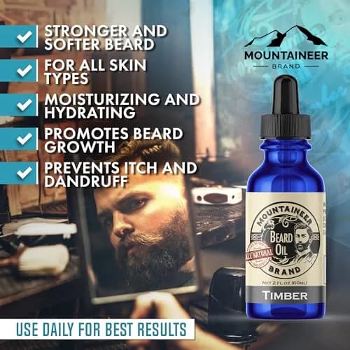 Mountaineer Brand Natural Beard Oil with Timber Scent 60ml (2 Fl Oz) | Hydrates, Moisturises, Softens & Conditions for Beard Growth thumbnail 3