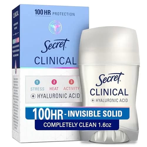 Secret Clinical Strength Invisible Solid Antiperspirant Deodorant for Women 1.6 oz (45.3 g) | 100-Hour Stress & Odor Protection — 1.6 Ounce