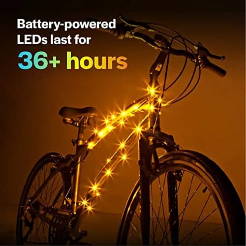 Brightz CosmicBrightz Gold LED Bike Frame Rope Light | 6.5ft Colorful Micro LED for Kids & Teens thumbnail 5