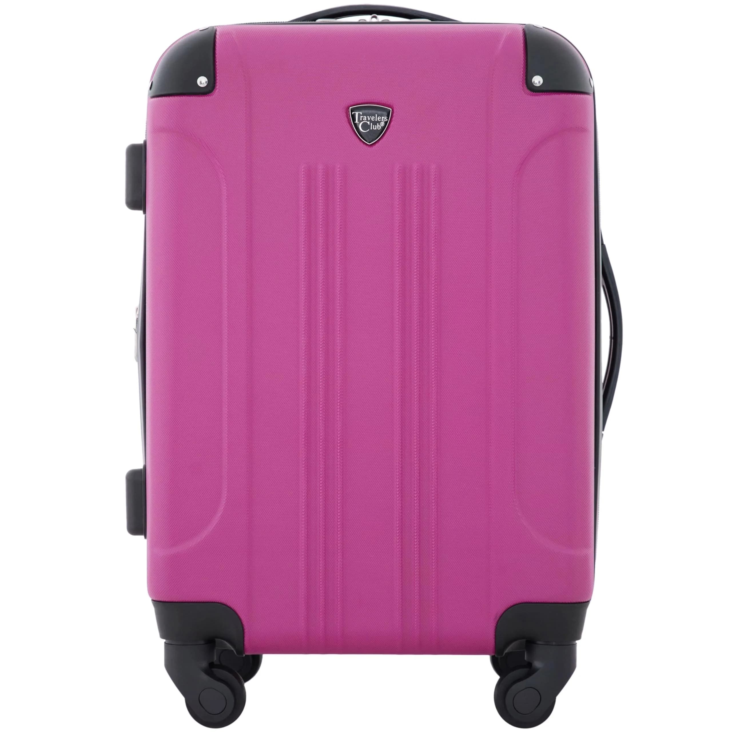 Travelers Club Chicago Hardside Expandable Spinner Luggage, Fuchsia, 22" Carry-On | Durable ABS Hard Shell with 4 Spinner Wheels