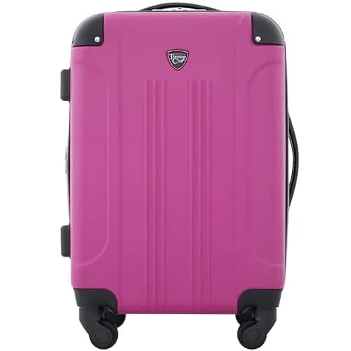 Travelers Club Chicago Hardside Expandable Spinner Luggage, Fuchsia, 22" Carry-On | Durable ABS Hard Shell with 4 Spinner Wheels thumbnail 1