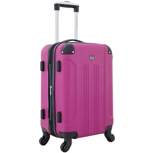 Travelers Club Chicago Hardside Expandable Spinner Luggage, Fuchsia, 22" Carry-On | Durable ABS Hard Shell with 4 Spinner Wheels thumbnail 4