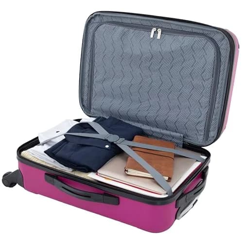 Travelers Club Chicago Hardside Expandable Spinner Luggage, Fuchsia, 22" Carry-On | Durable ABS Hard Shell with 4 Spinner Wheels thumbnail 5