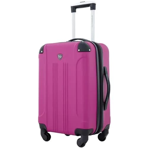 Travelers Club Chicago Hardside Expandable Spinner Luggage, Fuchsia, 22" Carry-On | Durable ABS Hard Shell with 4 Spinner Wheels thumbnail 2