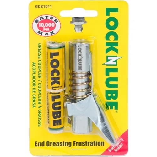 LockNLube Locking Grease Gun Coupler with Rebuild Kit, 1/8-Inch NPT, 10,000 PSI | Secure Leak-Proof Seal for All Grease Guns thumbnail 1